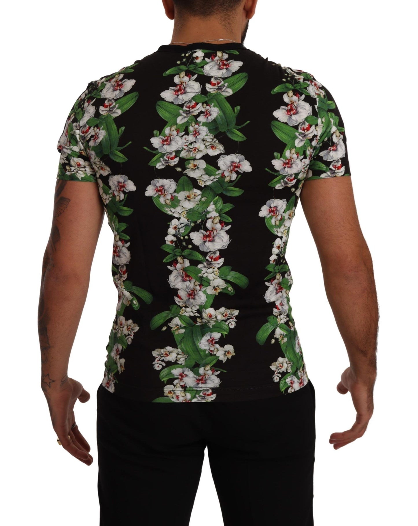 Dolce & Gabbana Elegant Floral Crewneck Tee for