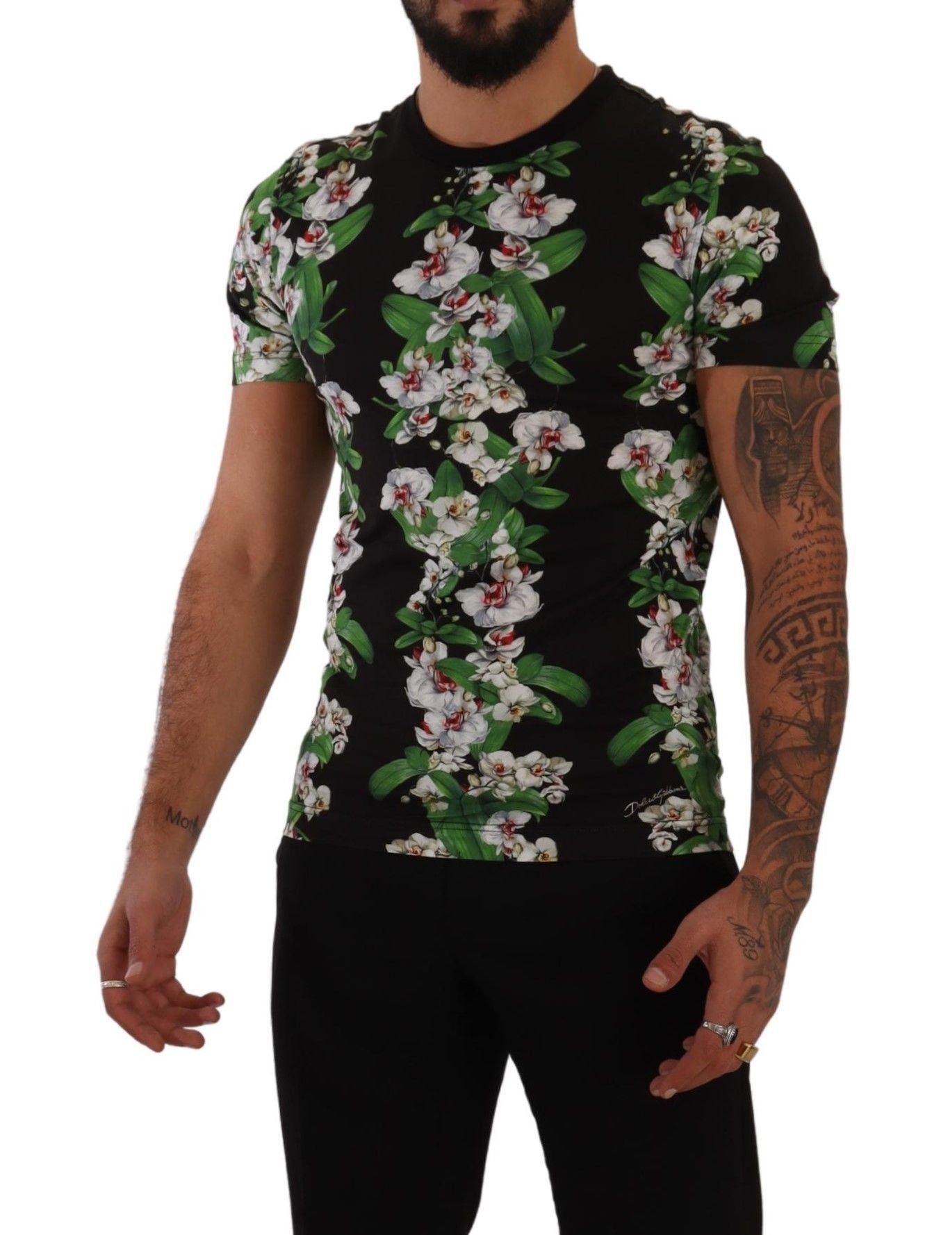 Dolce & Gabbana Elegant Floral Crewneck Tee for