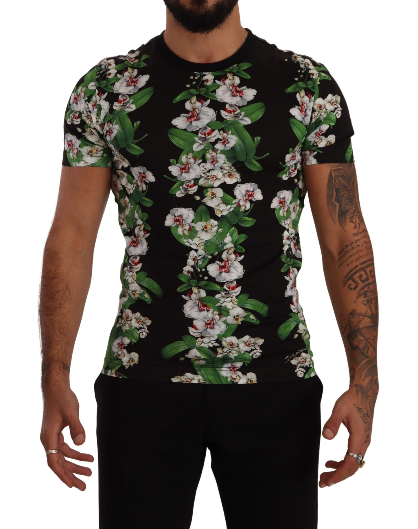 Dolce & Gabbana Elegant Floral Crewneck Tee for