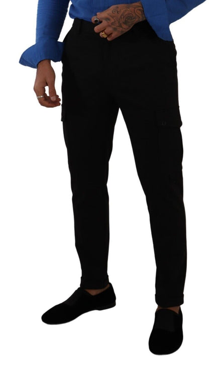 Dolce & Gabbana Elegant Black Slim Fit Cargo Pants - IT48 | M