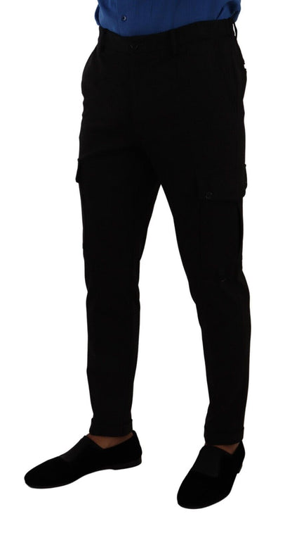 Dolce & Gabbana Elegant Black Slim Fit Cargo Pants - IT48 | M