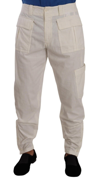 Dolce & Gabbana Elegant Off White Cargo Pants - Regular Fit - IT48 | M