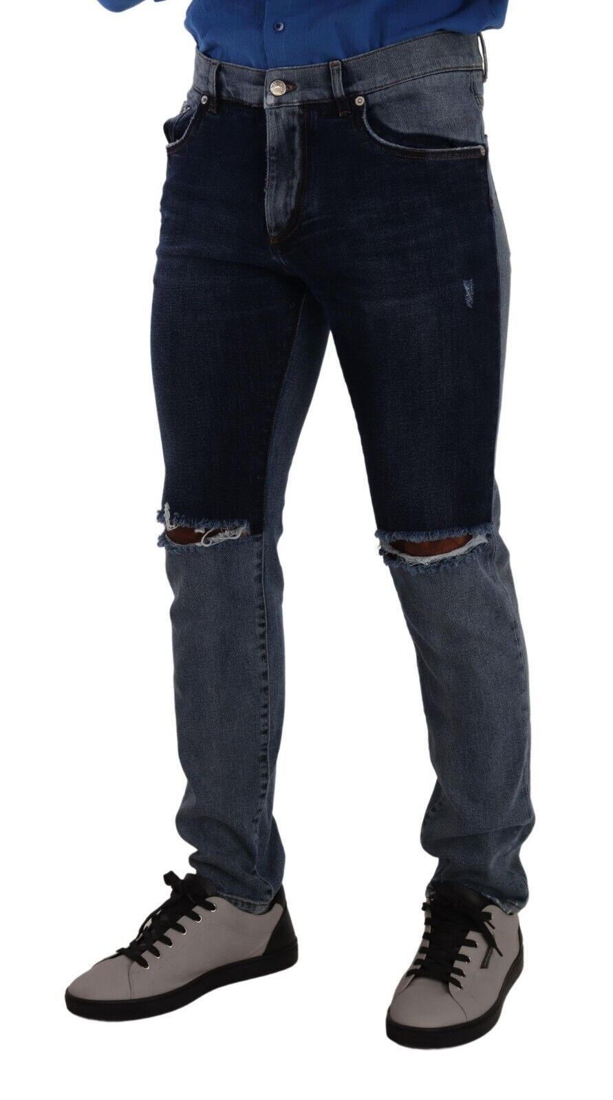 Dolce & Gabbana Chic Slim Fit Tattered Denim - IT48 | M