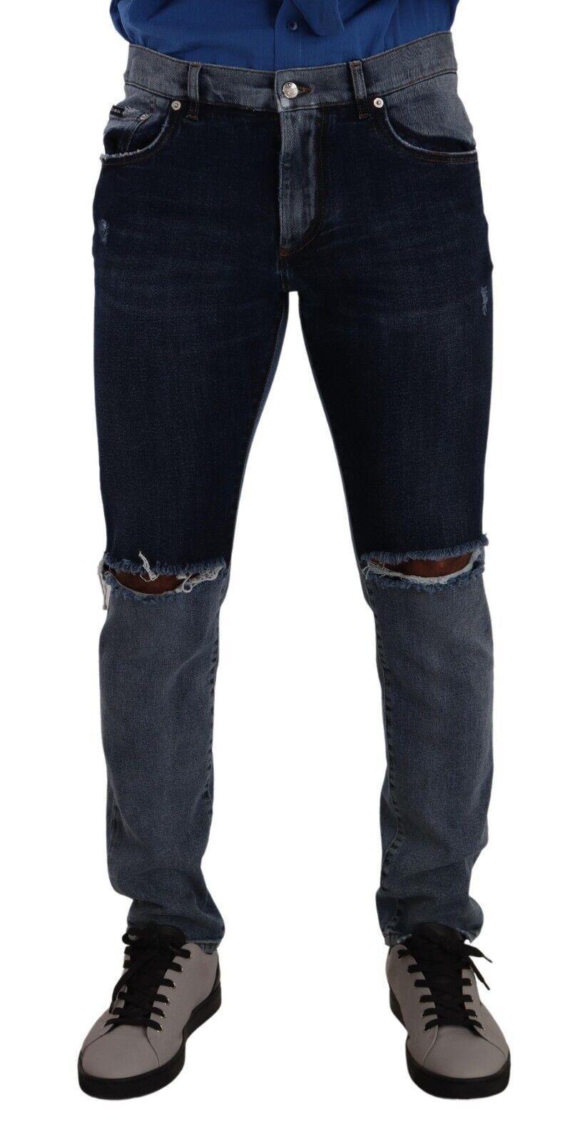 Dolce & Gabbana Chic Slim Fit Tattered Denim - IT48 | M