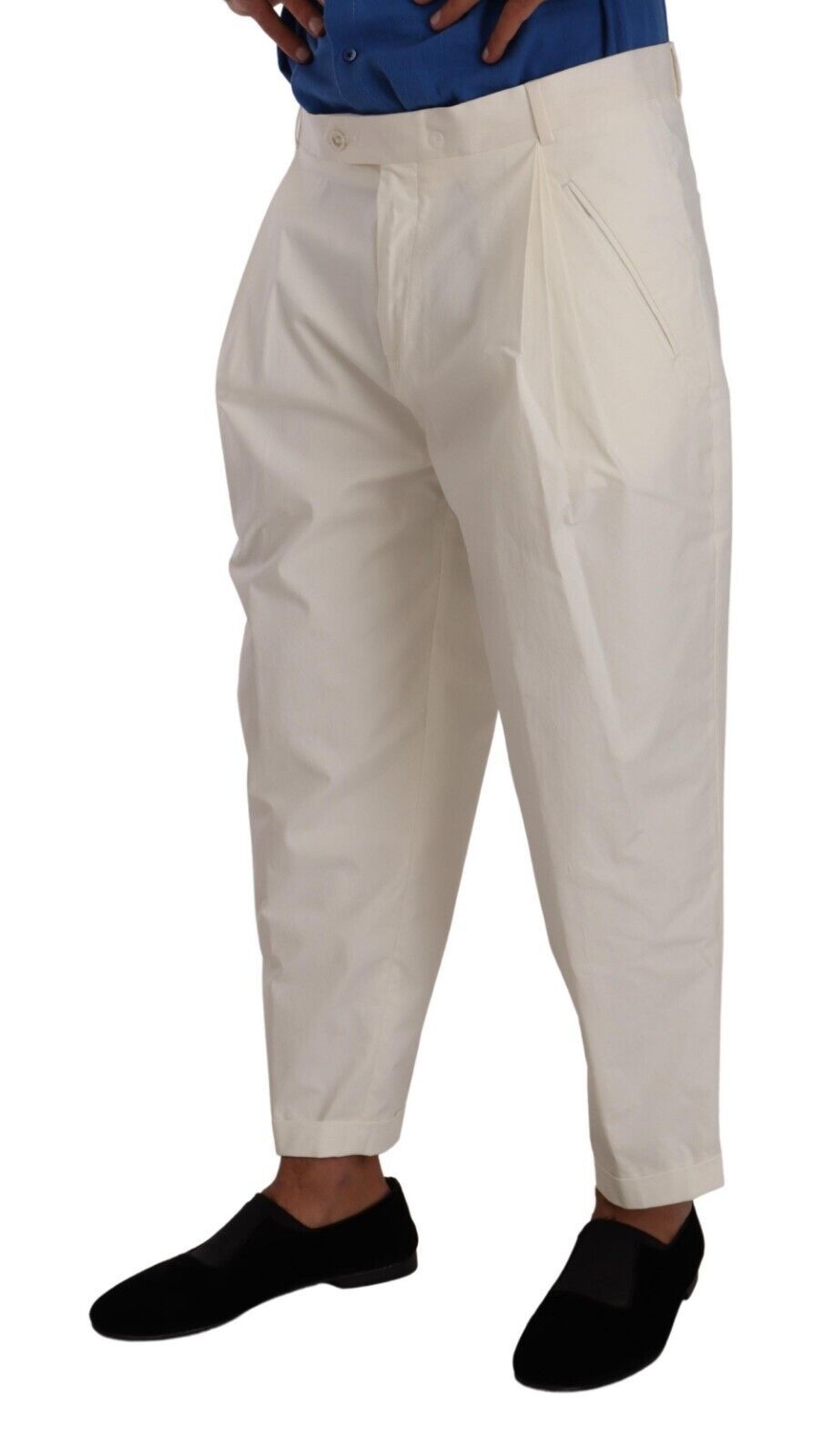 Dolce & Gabbana Elegant White Cotton Stretch Dress Pants - IT50 | L