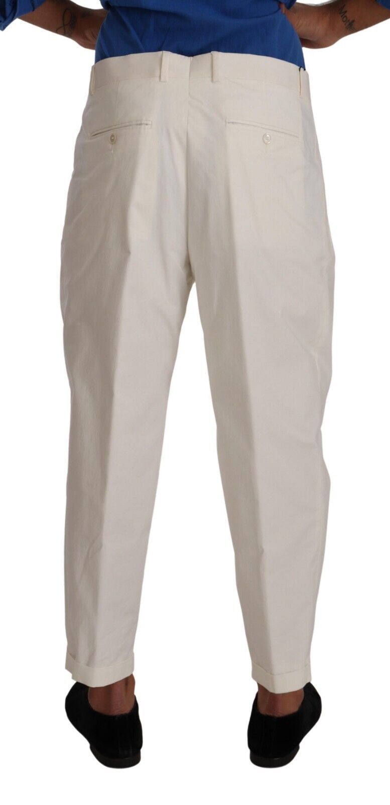 Dolce & Gabbana Elegant White Cotton Stretch Dress Pants - IT50 | L