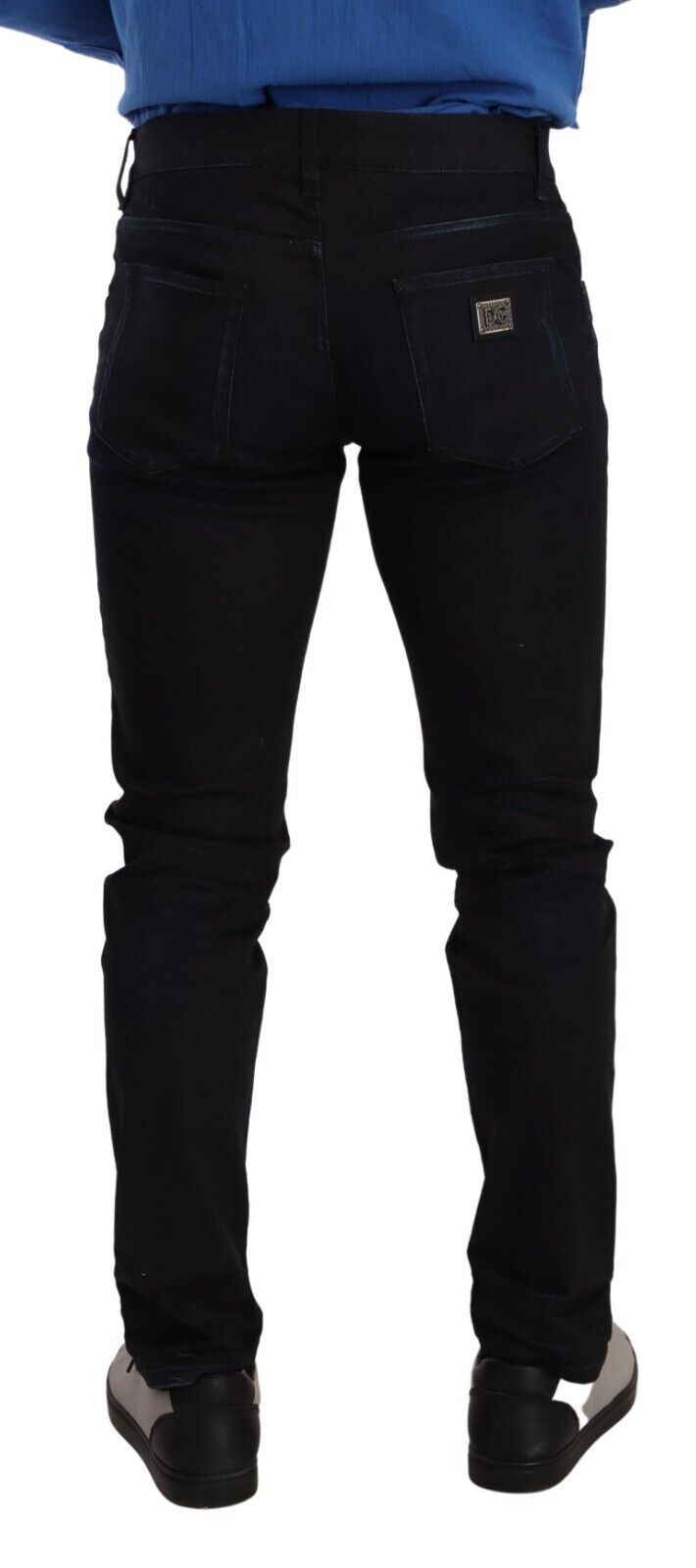 Dolce & Gabbana Elegant Slim Fit Dark Blue Denim Jeans - IT48 | M