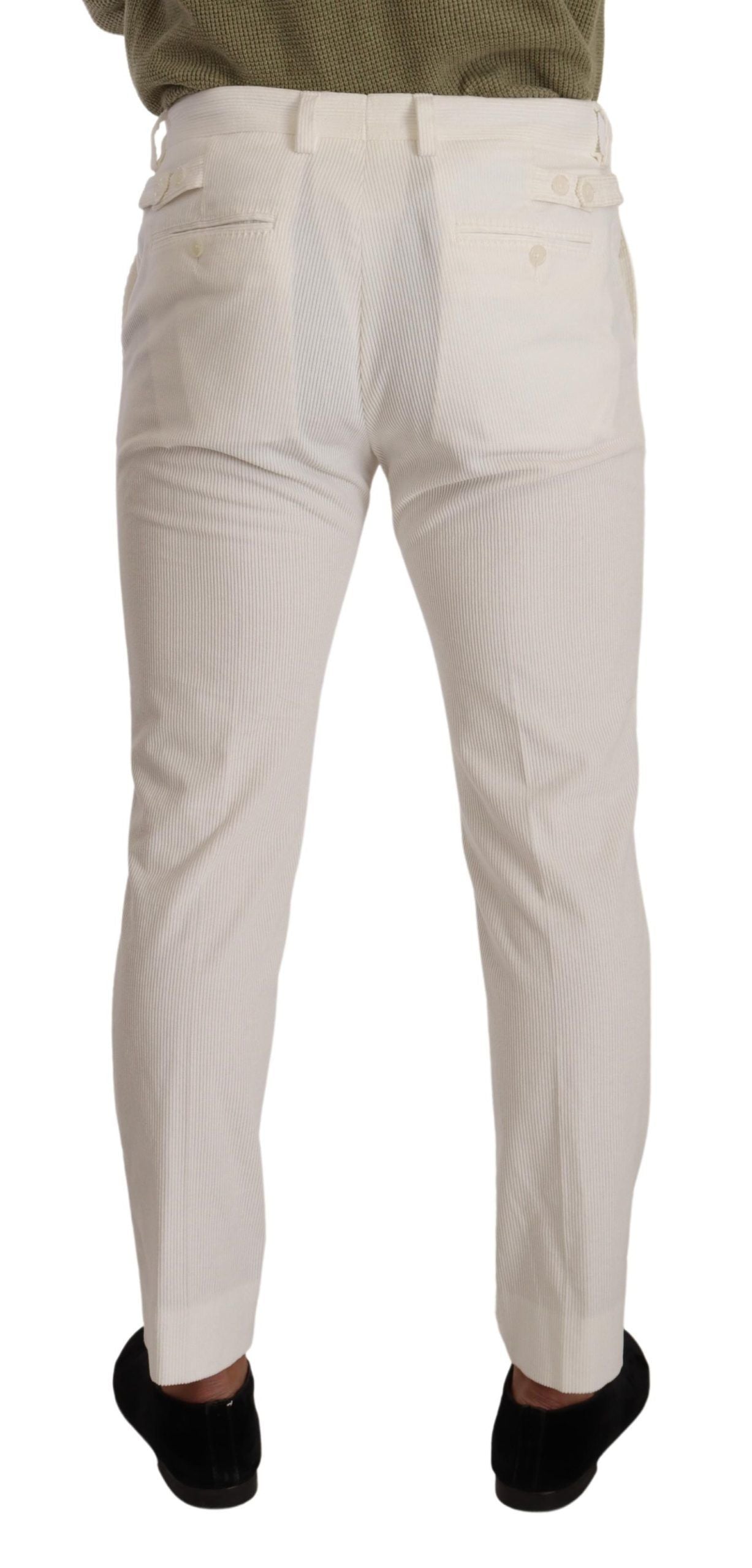 Dolce & Gabbana Elegant Slim Fit Cotton Trousers - IT48 | M