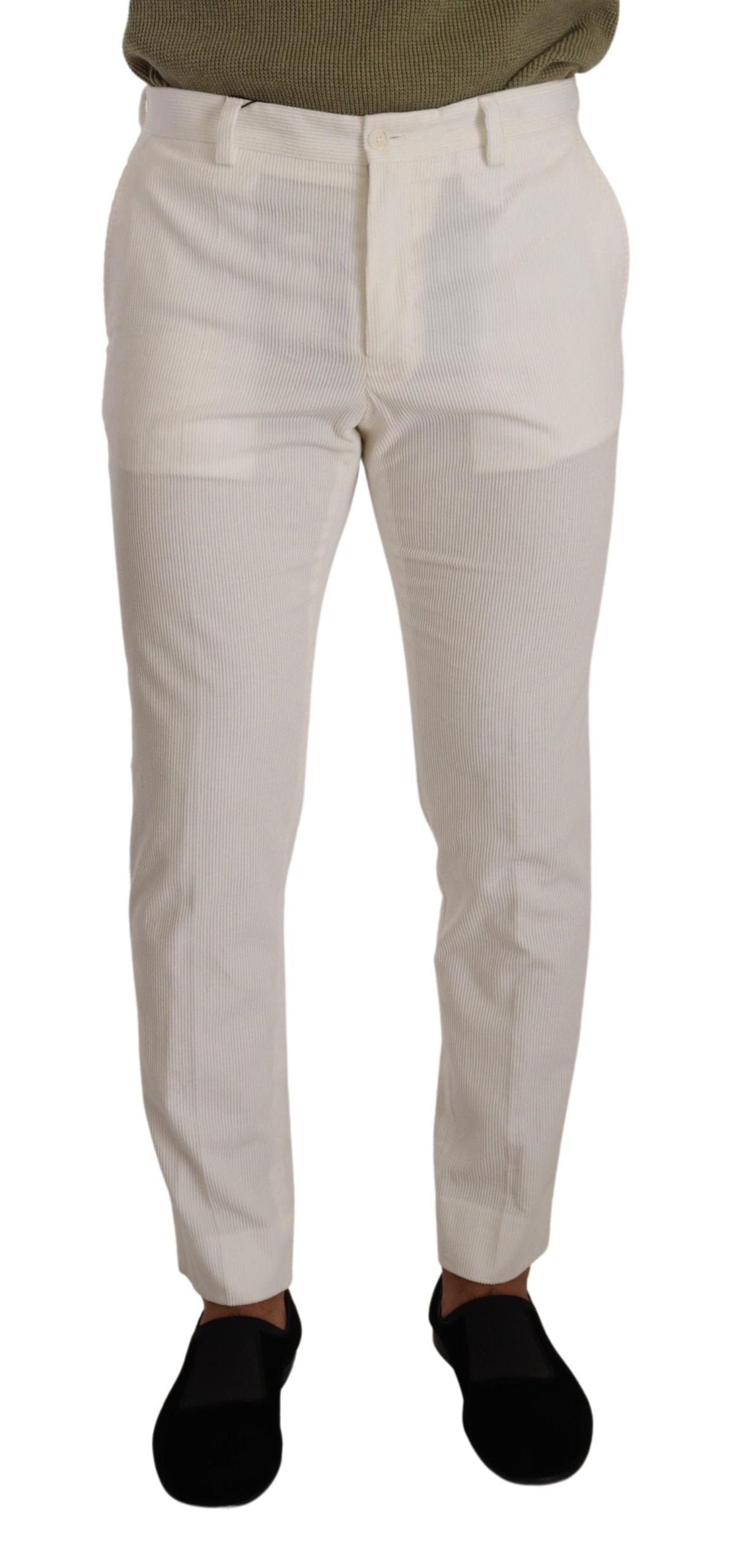 Dolce & Gabbana Elegant Slim Fit Cotton Trousers - IT48 | M