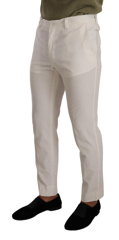 Dolce & Gabbana Elegant Slim Fit Cotton Trousers - IT48 | M