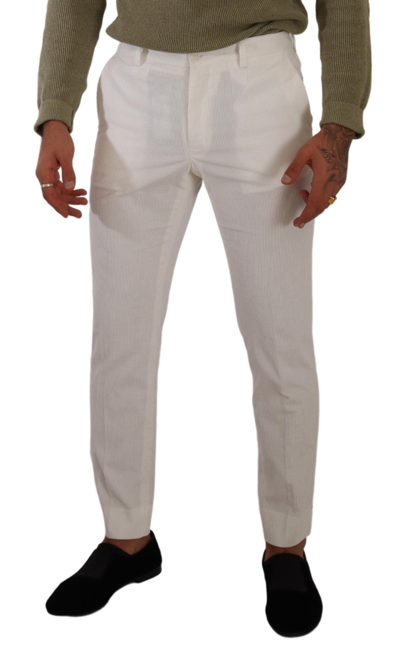 Dolce & Gabbana Elegant Slim Fit Cotton Trousers - IT48 | M