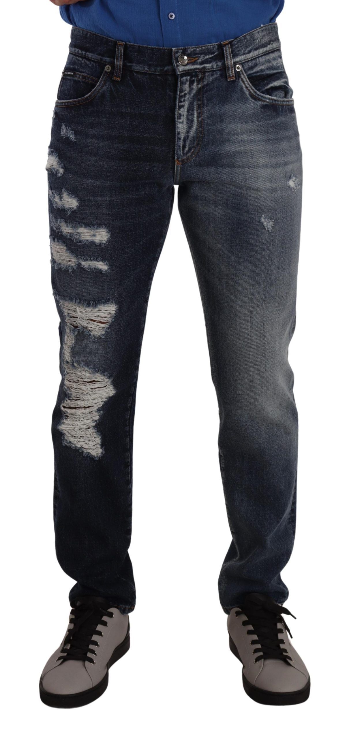 Dolce & Gabbana Chic Tattered Denim Jeans - IT48 | M