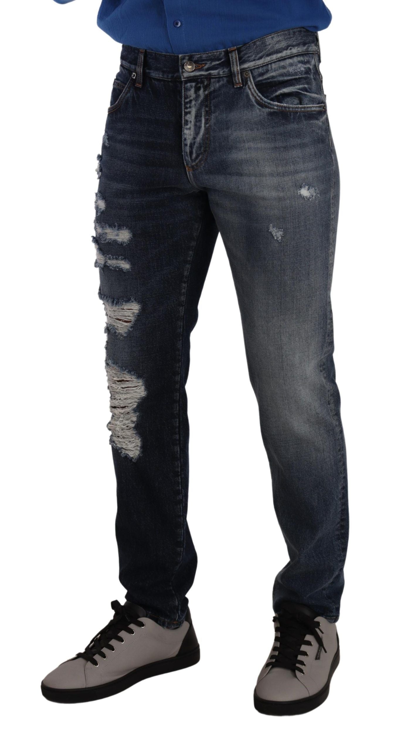 Dolce & Gabbana Chic Tattered Denim Jeans - IT48 | M