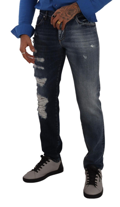 Dolce & Gabbana Chic Tattered Denim Jeans - IT48 | M