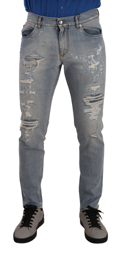 Dolce & Gabbana Elegant Light Blue Straight Denim Jeans - IT48 | M