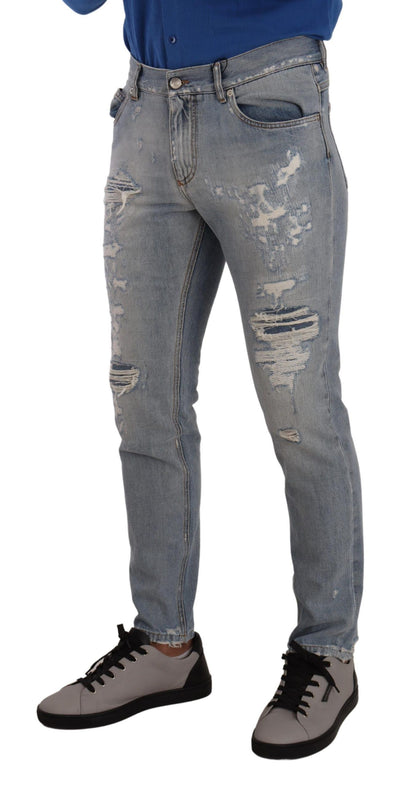 Dolce & Gabbana Elegant Light Blue Straight Denim Jeans - IT48 | M