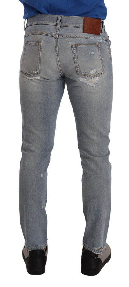 Dolce & Gabbana Elegant Light Blue Straight Denim Jeans - IT48 | M