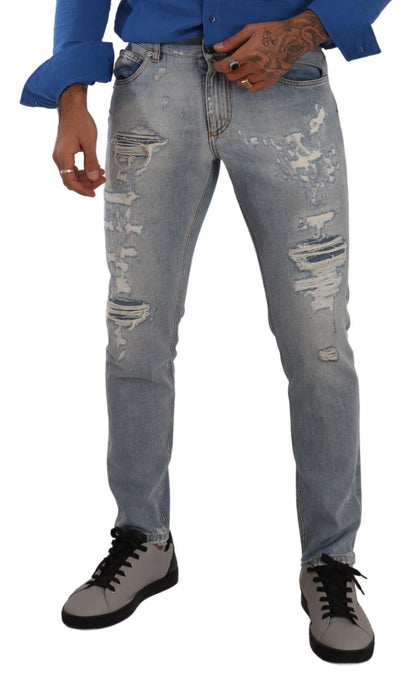 Dolce & Gabbana Elegant Light Blue Straight Denim Jeans - IT48 | M