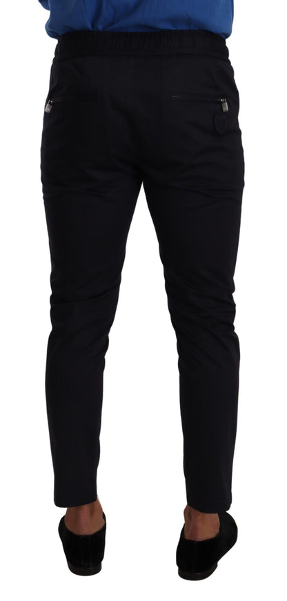 Dolce & Gabbana Elegant Dark Blue Skinny Jogging Pants - IT44 | XS