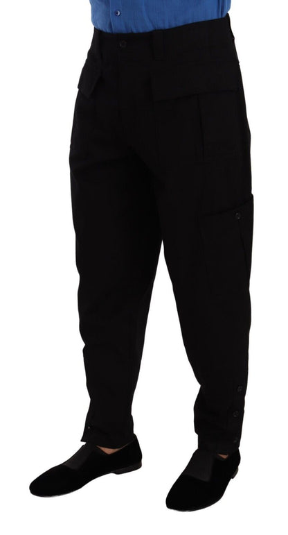 Dolce & Gabbana Chic Black Cargo Pants with Stretch Comfort - IT48 | M