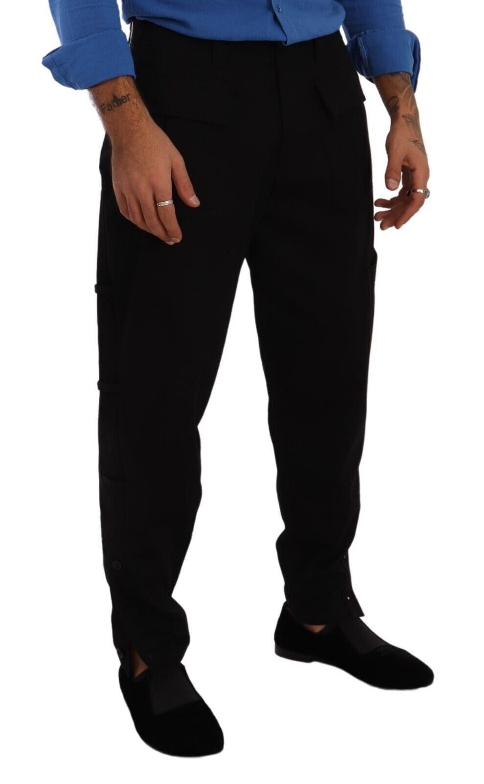 Dolce & Gabbana Chic Black Cargo Pants with Stretch Comfort - IT48 | M