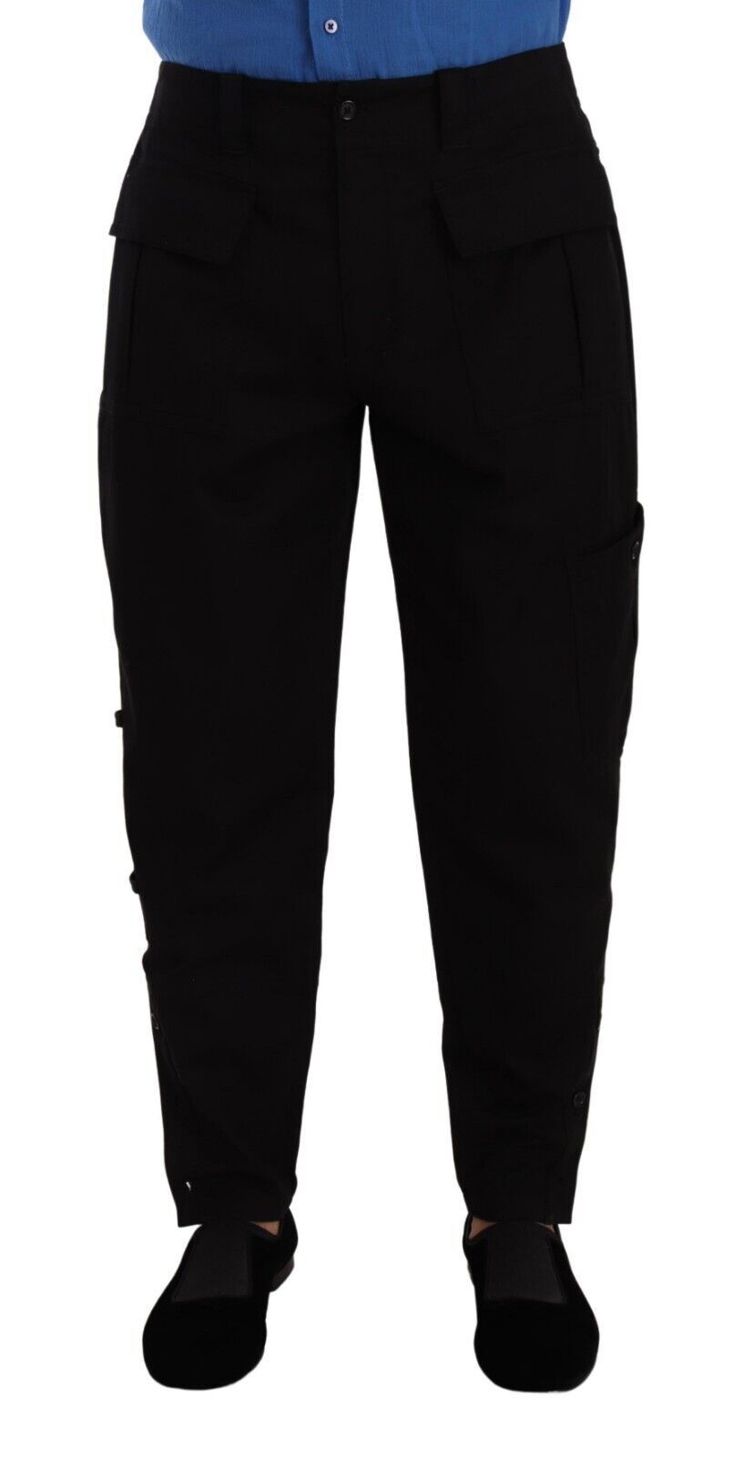 Dolce & Gabbana Chic Black Cargo Pants with Stretch Comfort - IT48 | M