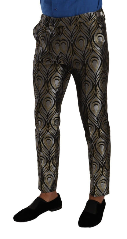 Dolce & Gabbana Elegant Slim Fit Metallic Dress Trousers - IT48 | M