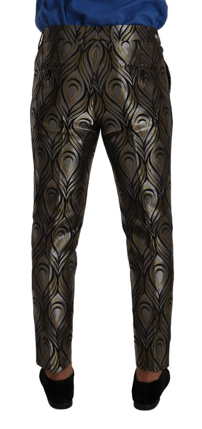 Dolce & Gabbana Elegant Slim Fit Metallic Dress Trousers - IT48 | M