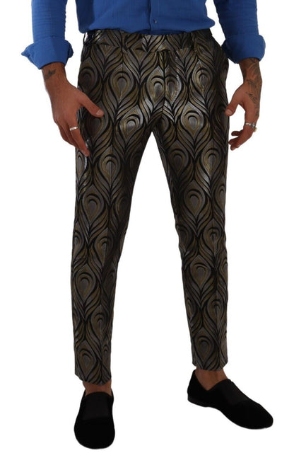 Dolce & Gabbana Elegant Slim Fit Metallic Dress Trousers - IT48 | M