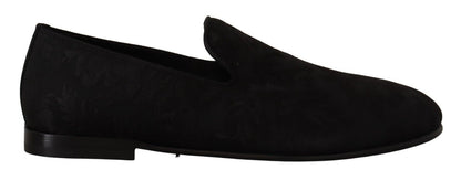 Dolce & Gabbana Elegant Jacquard Slide On Loafers Flats - EU40/US7