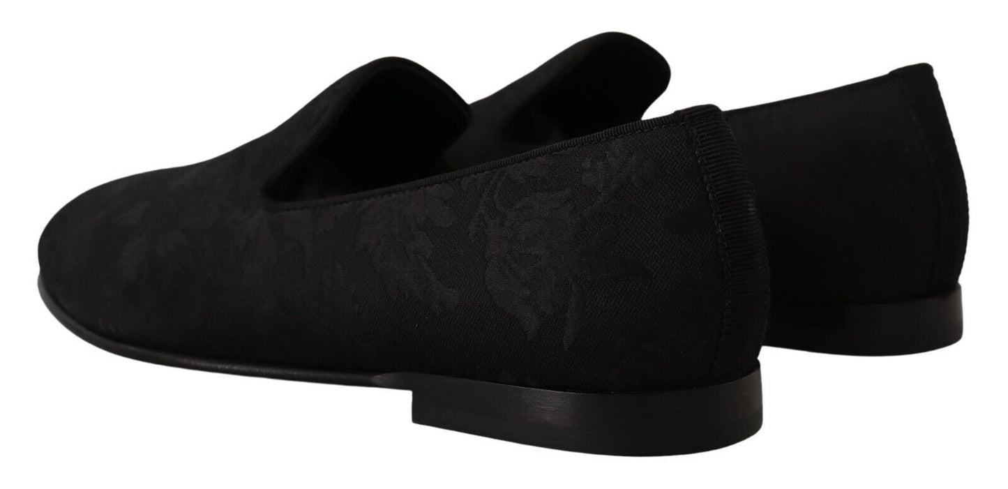 Dolce & Gabbana Elegant Jacquard Slide On Loafers Flats - EU40/US7