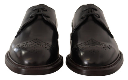 Dolce & Gabbana Elegant Black Derby Dress Shoes - EU39/US6