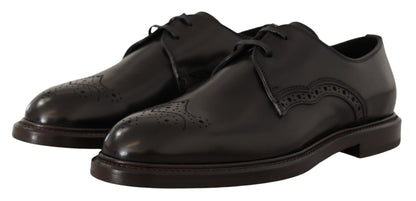 Dolce & Gabbana Elegant Black Derby Dress Shoes - EU39/US6