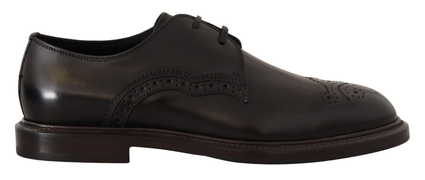 Dolce & Gabbana Elegant Black Derby Dress Shoes - EU39/US6