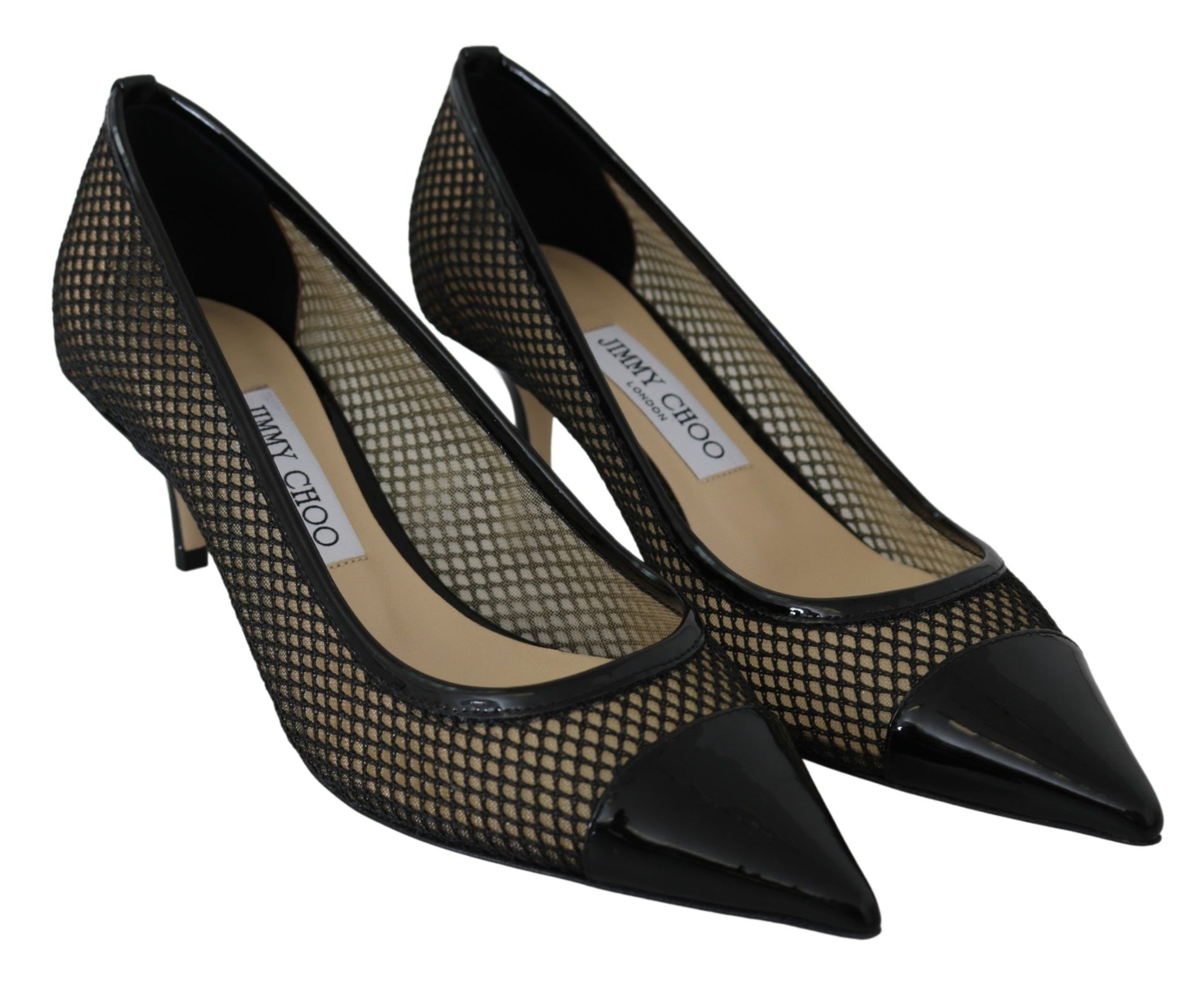 Jimmy Choo Chic Patent Mesh Pointed Pumps - EU37/US6.5