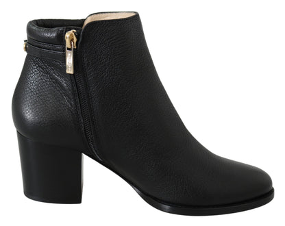 Jimmy Choo Elegant Black Leather Heeled Boots - EU40.5/US10.5