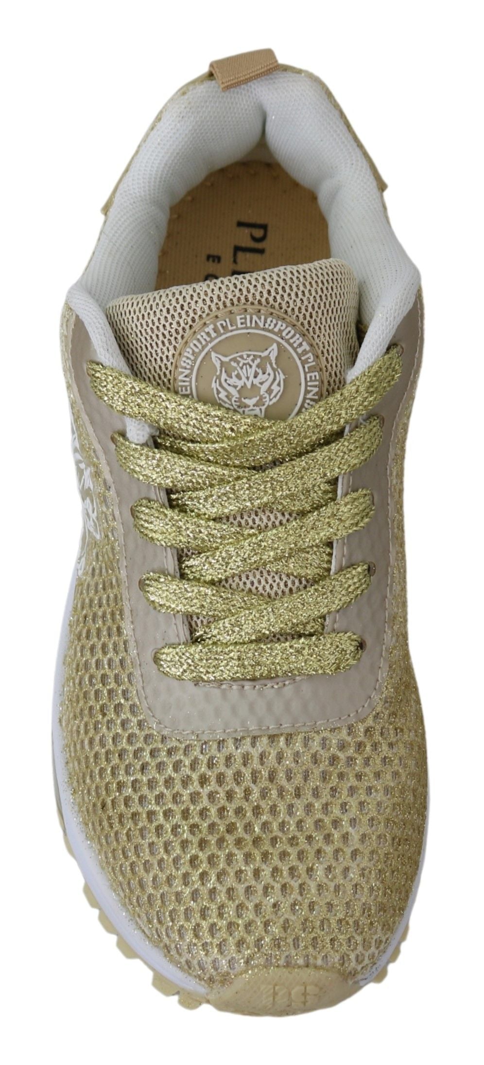 Plein Sport Exquisite Gold Polyester Sport Sneakers - EU40/US10