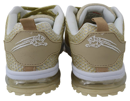 Plein Sport Exquisite Gold Polyester Sport Sneakers - EU40/US10