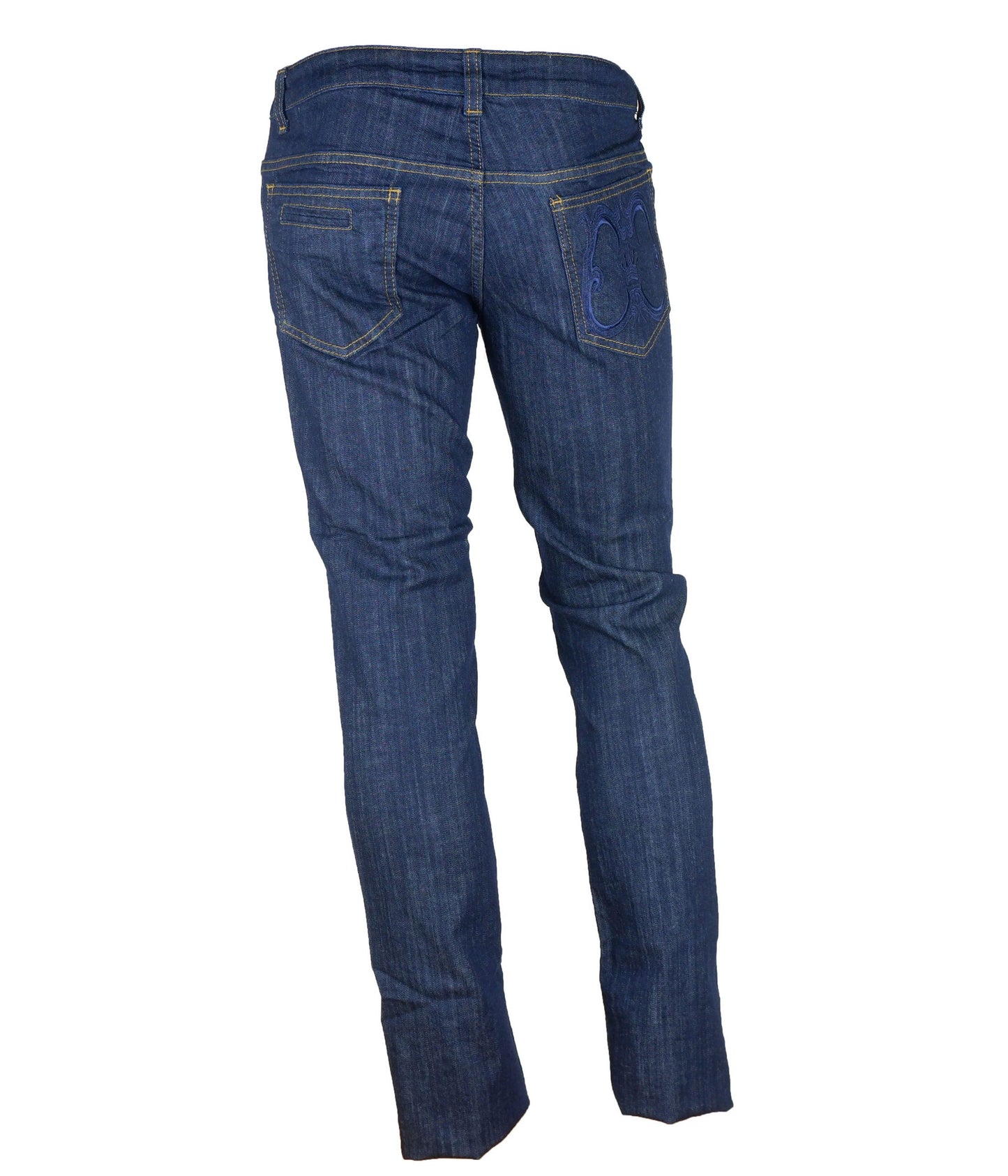 Cavalli Class Elegant Dark Blue Denim Essentials - IT48 | M