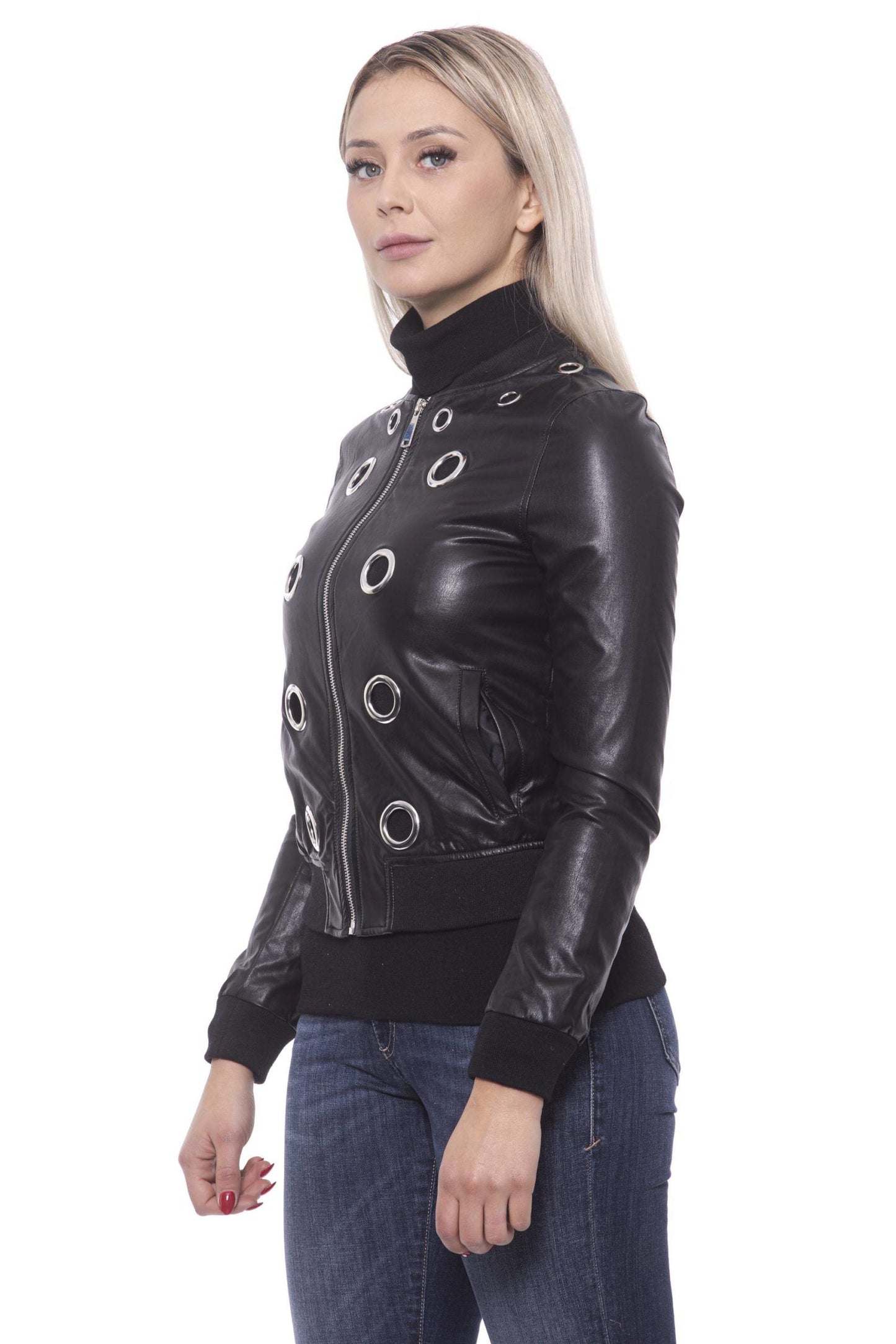 19V69 Italia Chic Eco-Leather Studded Slim Jacket - IT44 | M