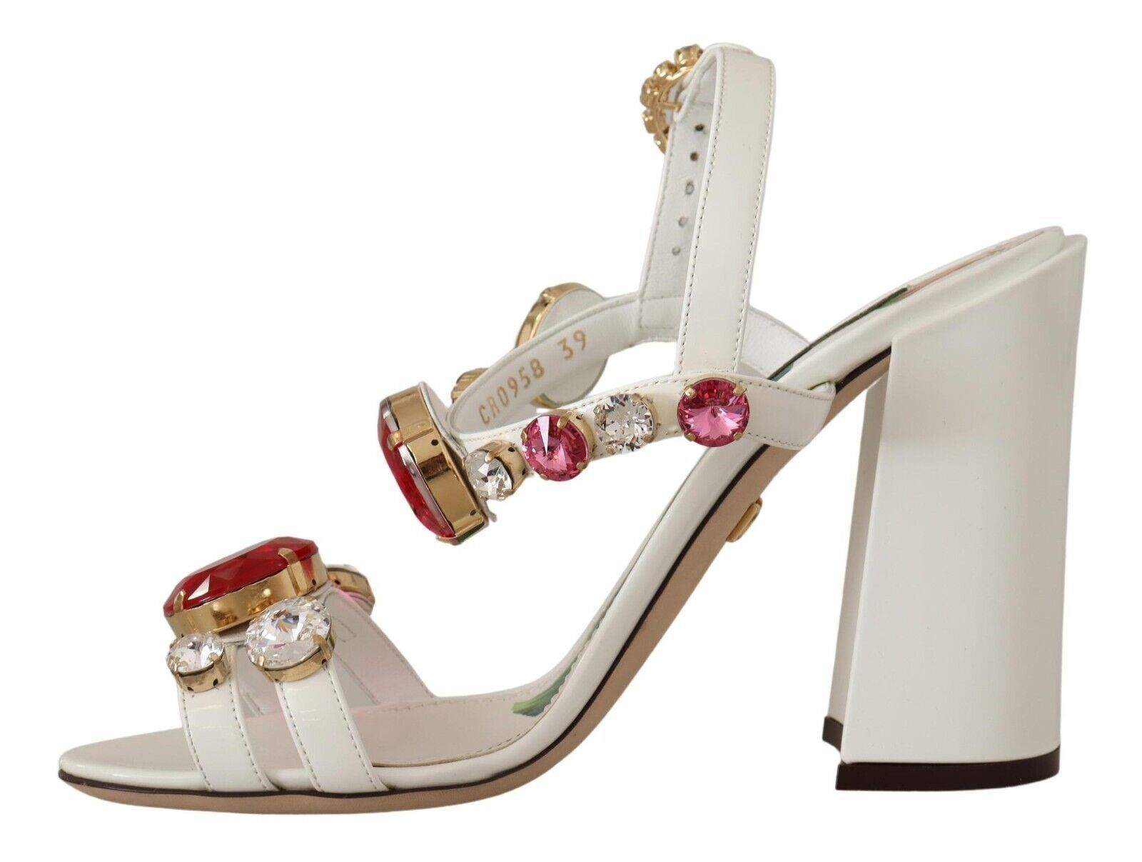 Dolce & Gabbana Keira Crystal-Embellished Ankle Strap Heels - EU35.5/US5