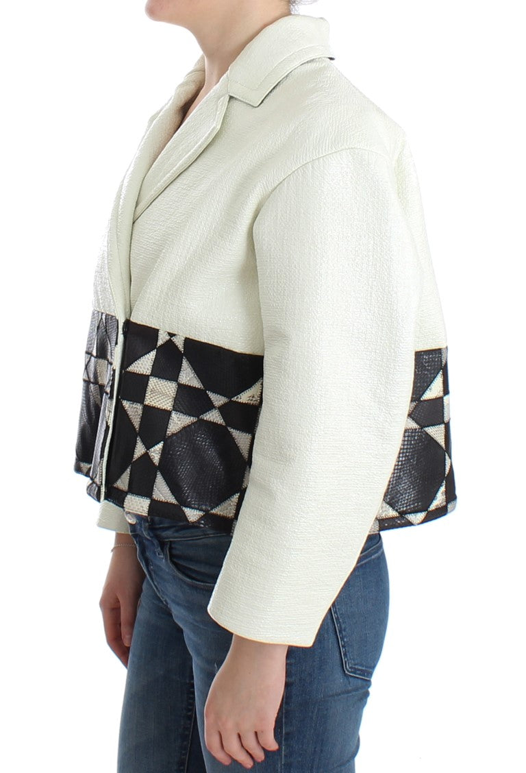 Andrea Pompilio Exclusive Black & White Leather Jacket - IT40|S