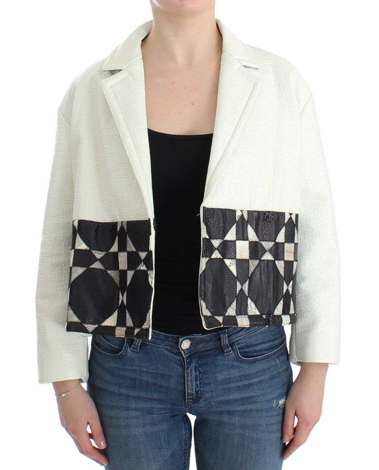 Andrea Pompilio Exclusive Black & White Leather Jacket - IT40|S