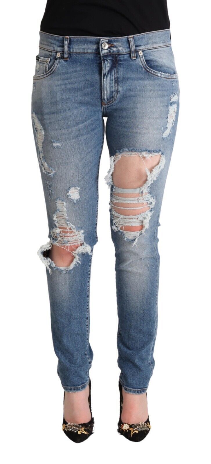 Dolce & Gabbana Chic Distressed Denim Skinny Jeans - IT40|S