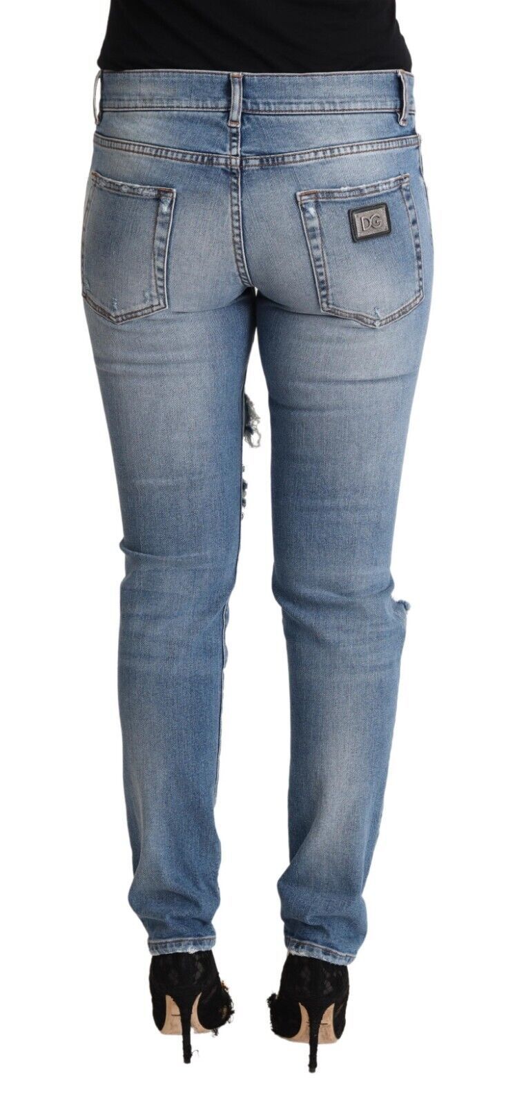 Dolce & Gabbana Chic Distressed Denim Skinny Jeans - IT40|S