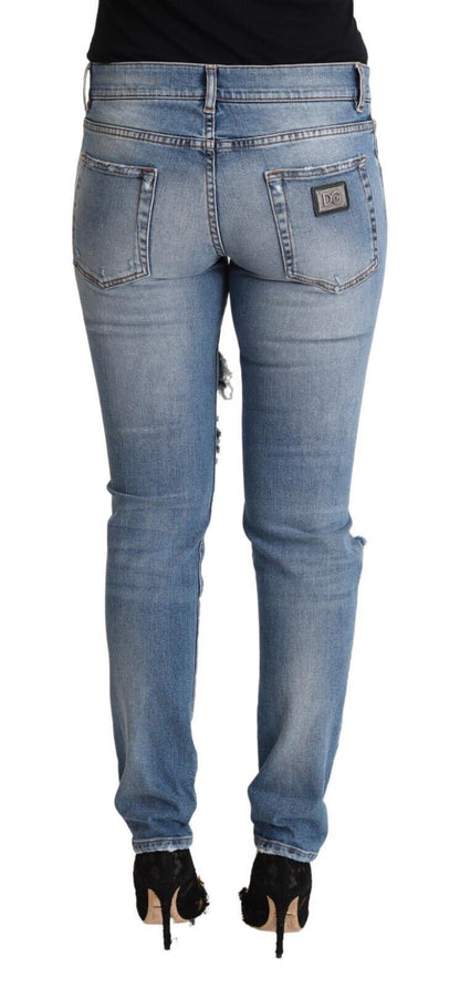 Dolce & Gabbana Chic Distressed Denim Skinny Jeans - IT40|S