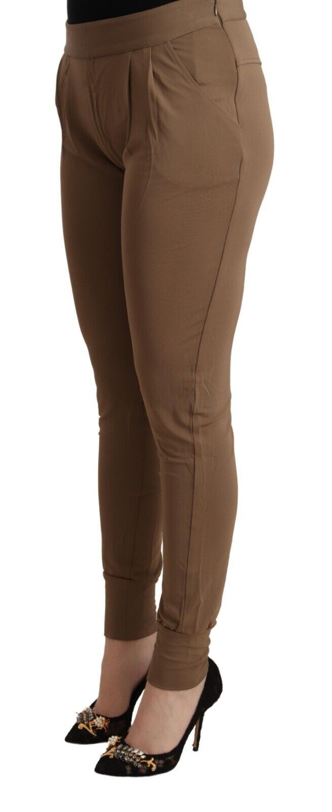 Scervino Street Chic Brown Mid Waist Tapered Pants - IT44|L