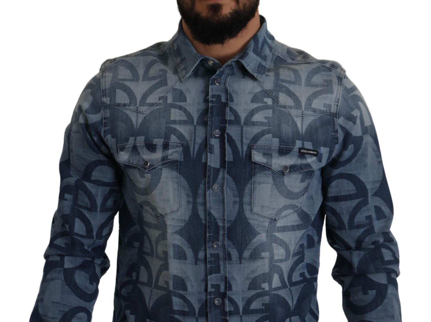 Dolce & Gabbana Elegant Slim Fit Casual Blue Men’s Shirt - IT39 | S