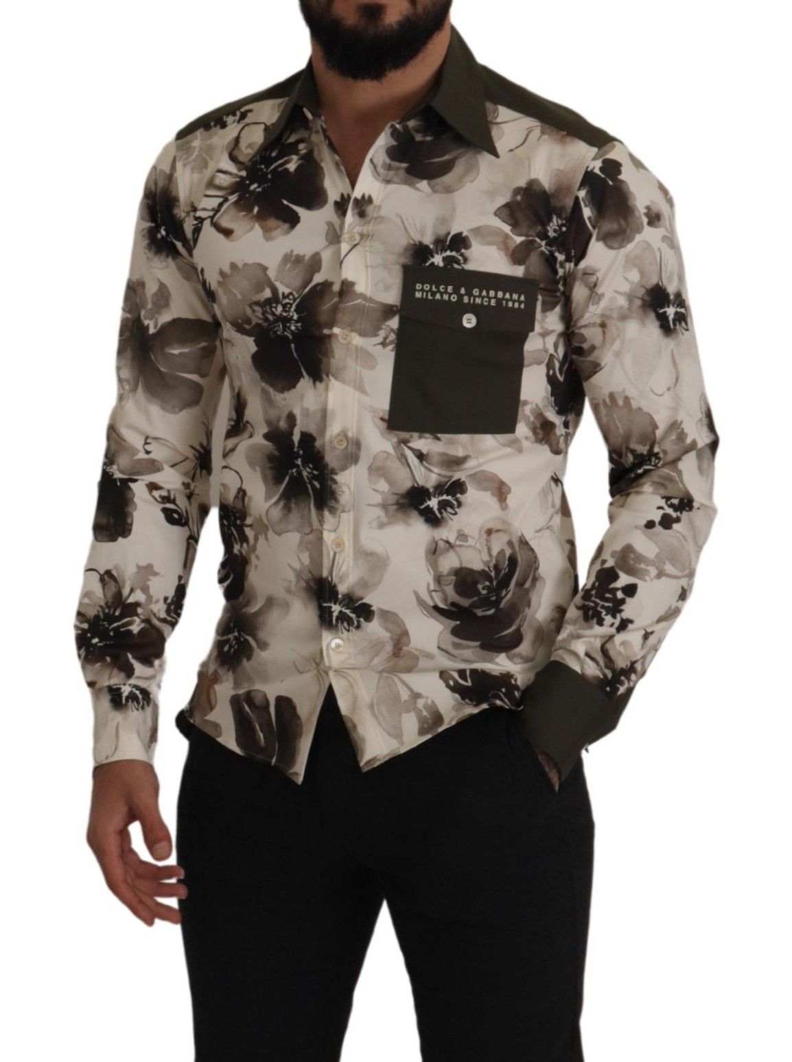 Dolce & Gabbana Floral Print Casual Cotton Shirt - IT38 | XS