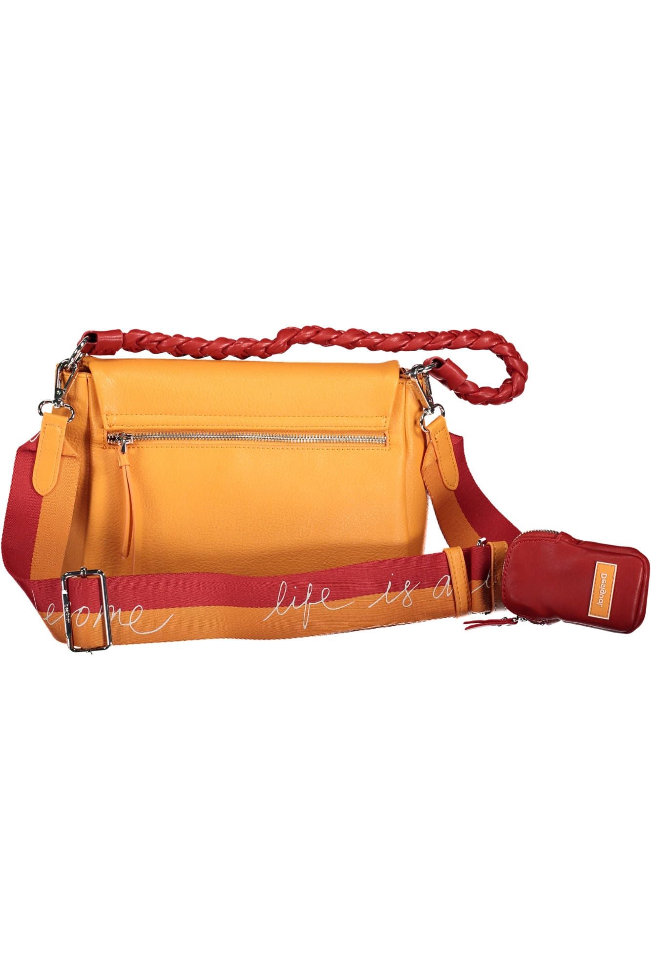 Desigual Chic Orange Shoulder Bag with Contrasting Details